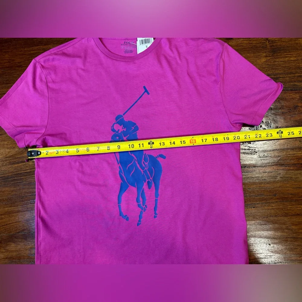 NWT! Polo Ralph Lauren T Shirt Men's Size S Giant Pony Classic Fit Pink Fuschia - Picture 7 of 8